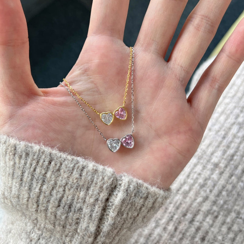 Brilliant Two Heart Pendant

