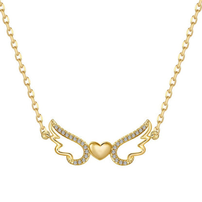 Refined Silver Guardian Angel Heart Pendant

