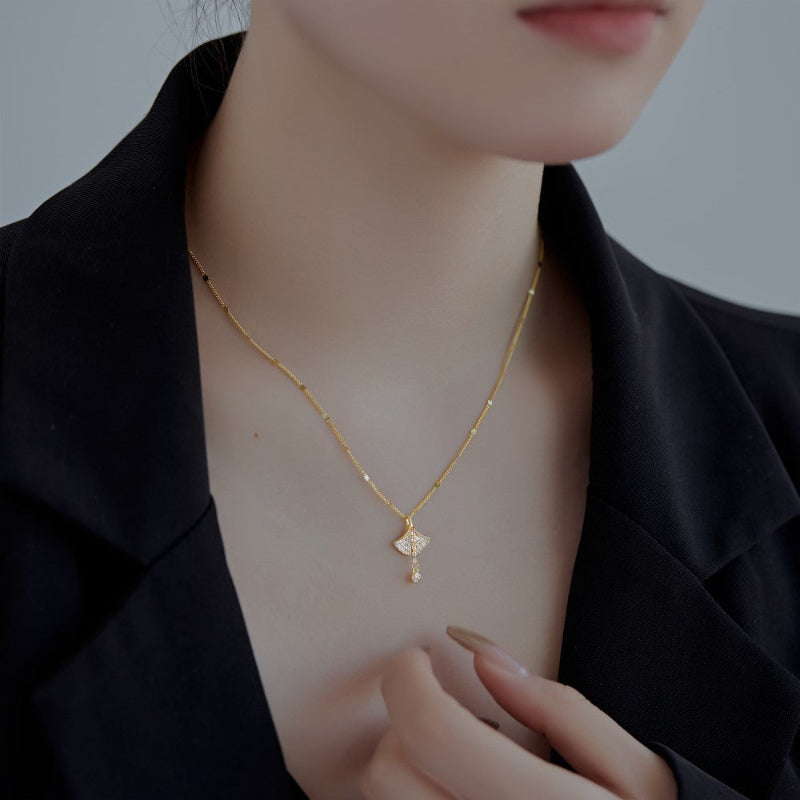 Subtle Sparkle Fan Necklace

