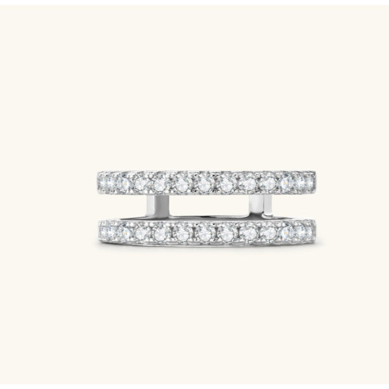 Secure Pave Setting Two Band Ring

