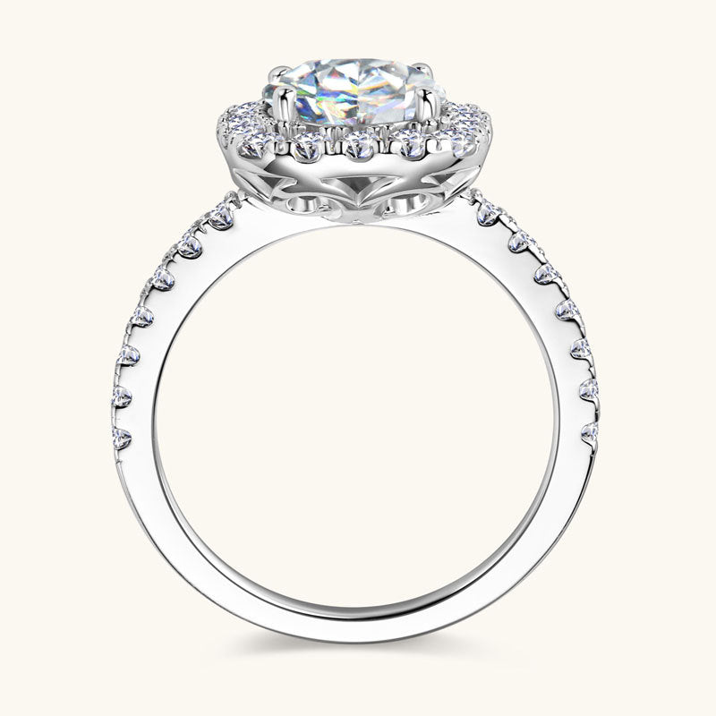 Brilliant Cut Moissanite with Pave Band Ring

