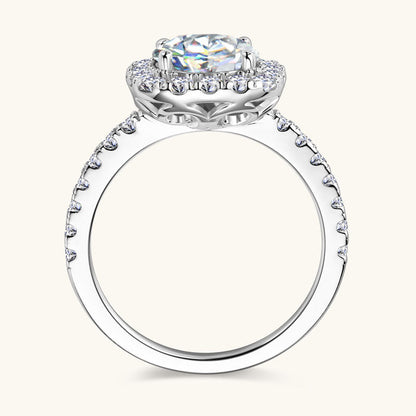 Brilliant Cut Moissanite with Pave Band Ring


