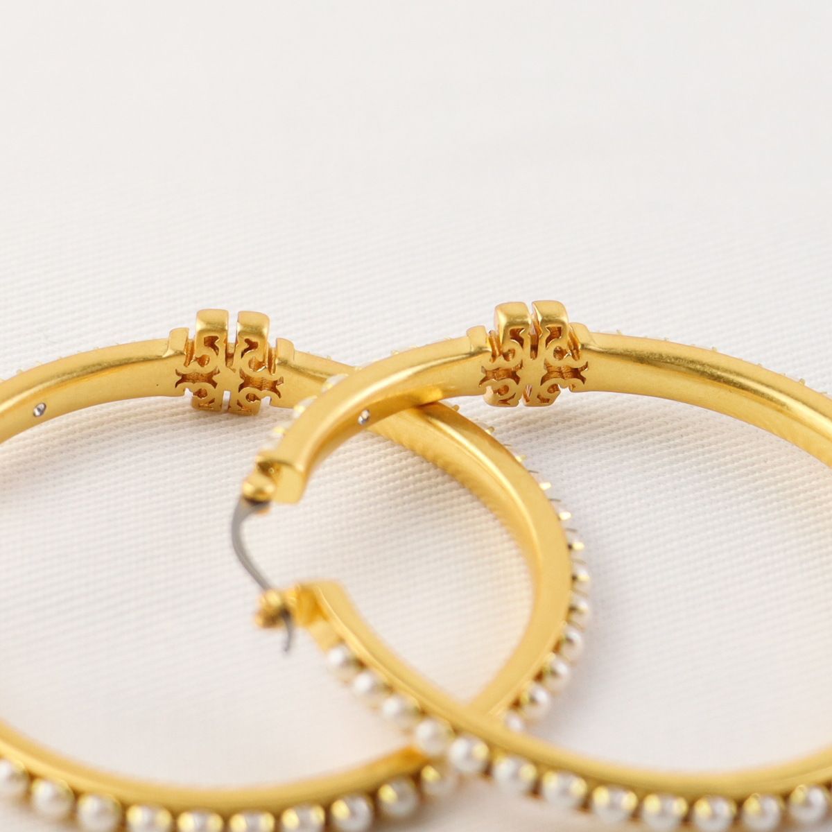 Trendy Pearl Hoop Earrings