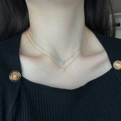 Brilliant Pink & White CZ Necklace

