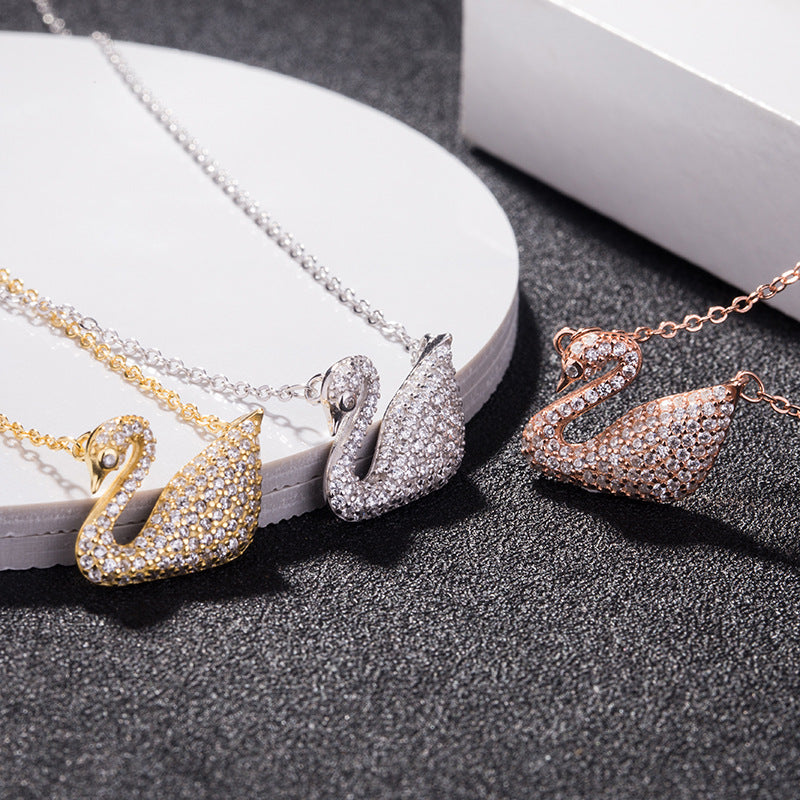 swan swarovski necklace