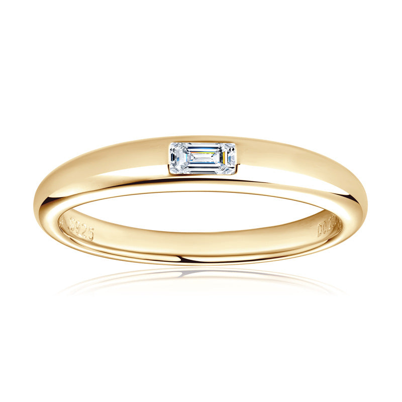 Classic Gold Plated Moissanite Anniversary Band

