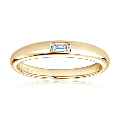 Classic Gold Plated Moissanite Anniversary Band

