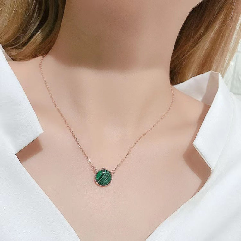 Multi-Color Stone Compass Pendant Necklaces
