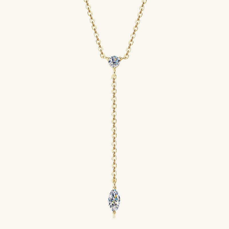 42mm D-Grade VVS1 Moissanite Lariat Necklace

