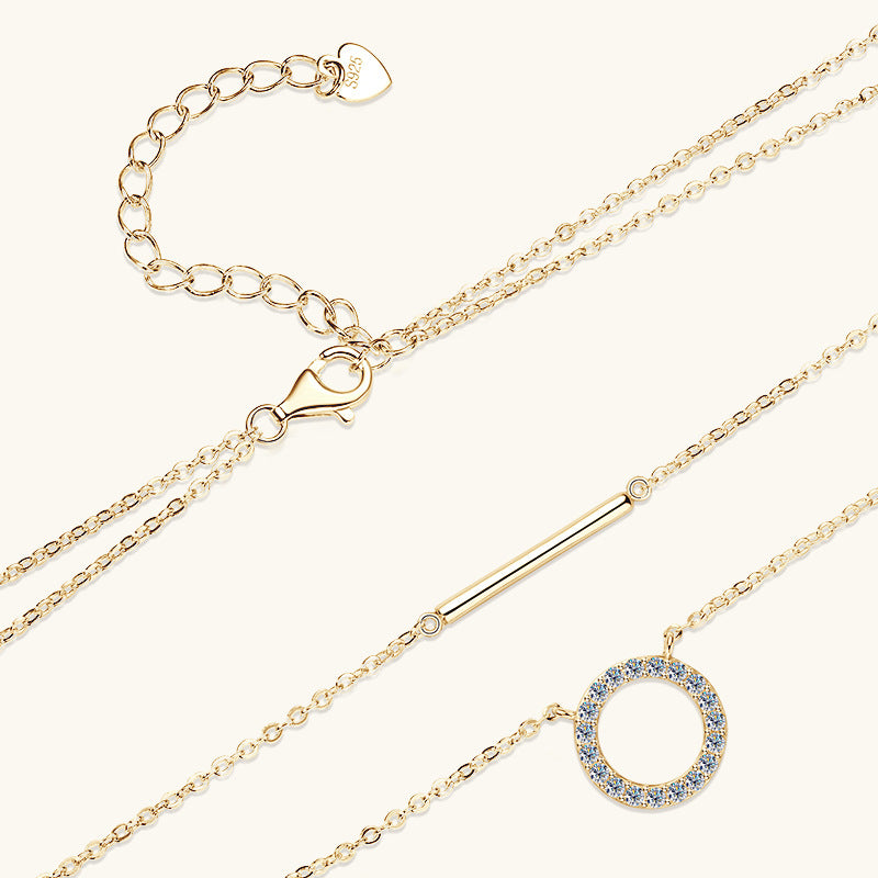 Two-Tiered Moissanite Horizon & Halo Necklace

