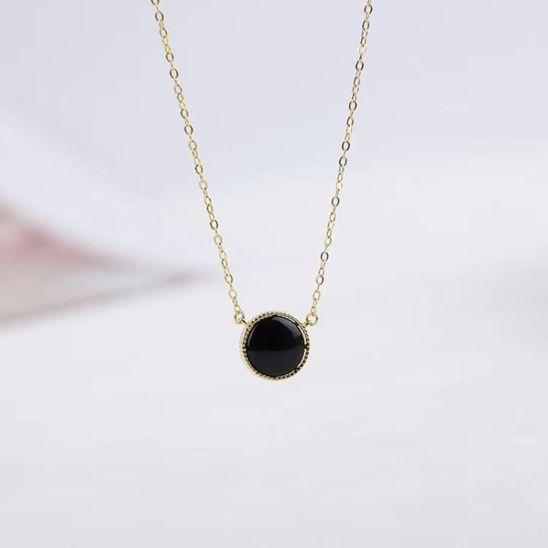 black onyx necklace silver