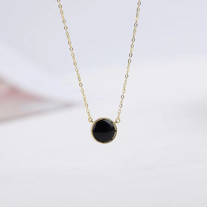 black onyx necklace silver