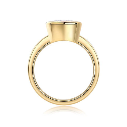 Brilliant Cut Moissanite Bezel Wedding Ring

