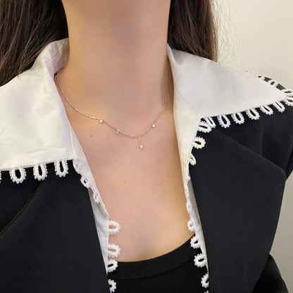 Gold Y-Chain with Crystal Accents

