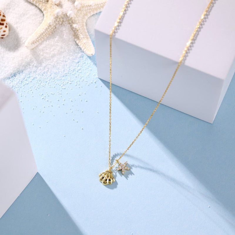 Sterling Silver Shell & Starfish

