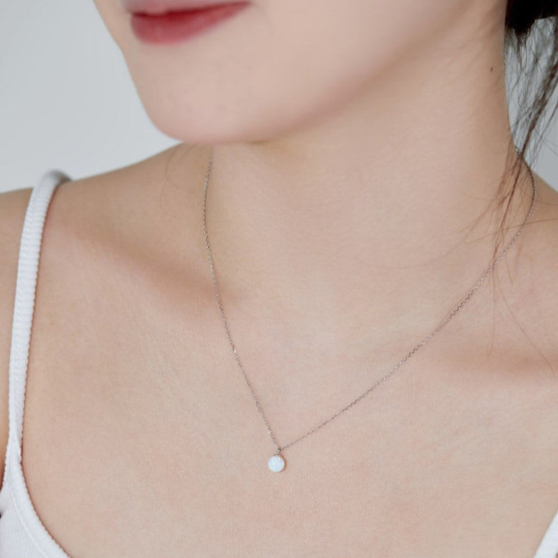 Elegant Everyday Opal Chain Necklace