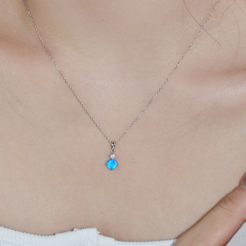 Dainty Heart Opal Necklace