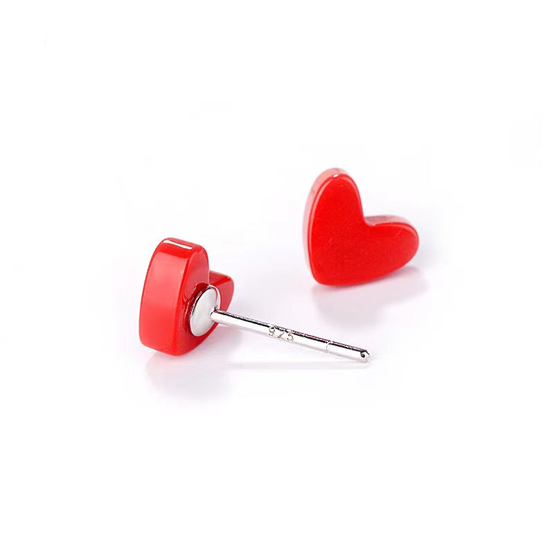 heart stud  silver