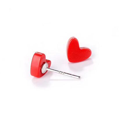 heart stud  silver