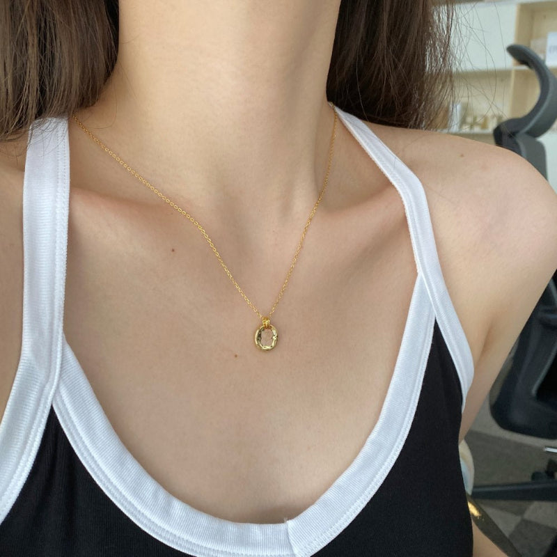 Dainty Silver Coin Pendant

