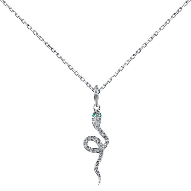Delicate Silver Chain with Slithering Serpent Pendant

