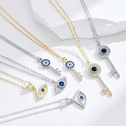 Silver Evil Eye with Pave Eyelashes

