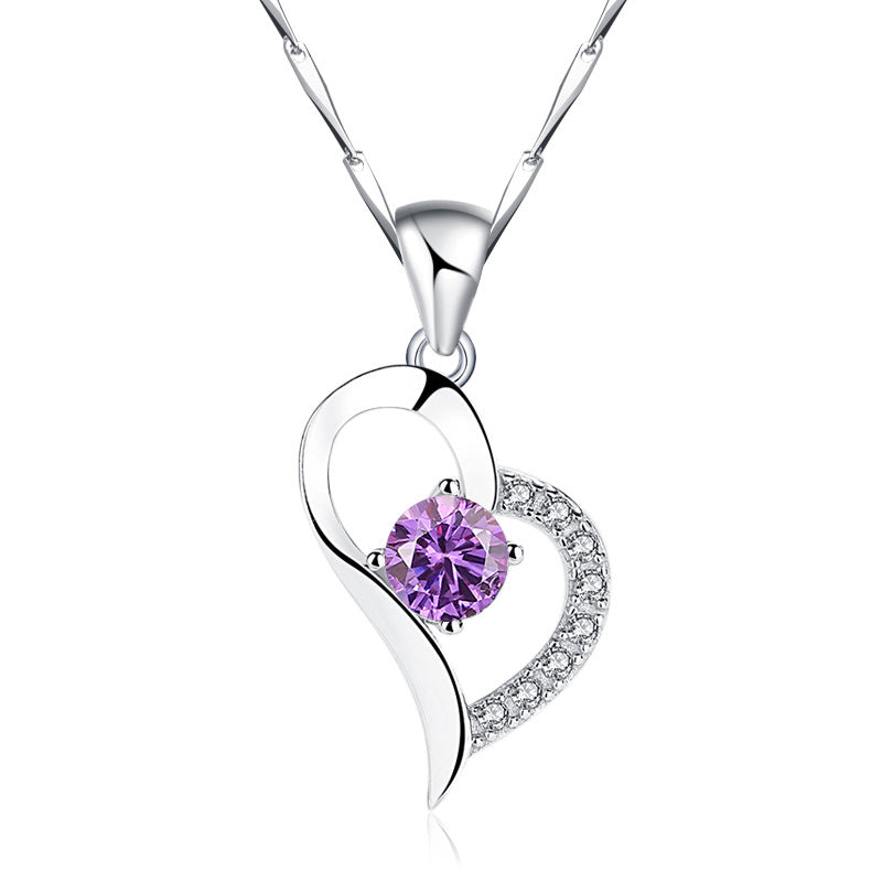 Sophisticated Silver Heart Charm Necklace