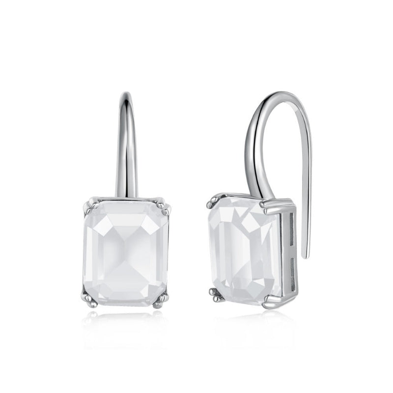 designer silver drop earrings
