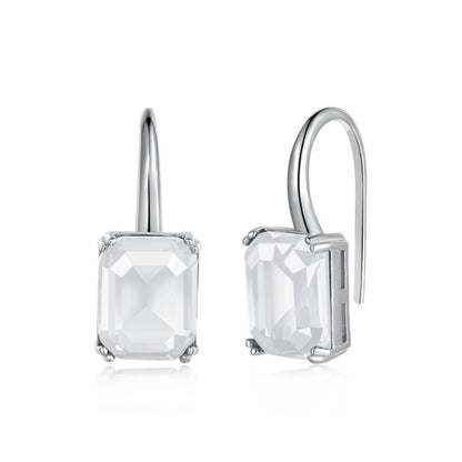 designer silver drop earrings
