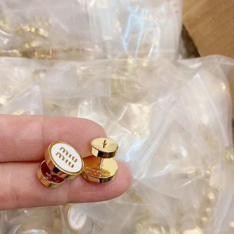 Miu Miu Enamel Disc Earrings

