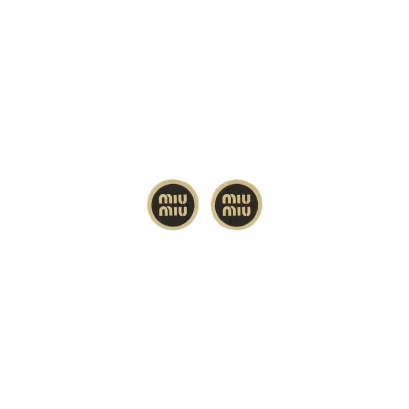 Miu Miu Gold-Plated White Enamel Earrings

