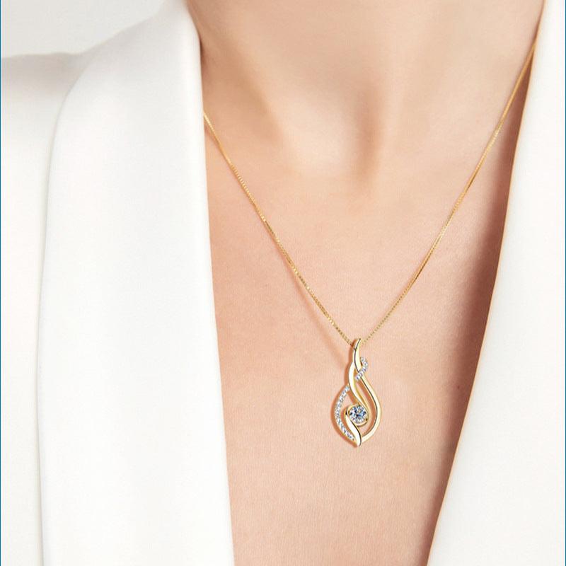 Subtle Sparkle Swirl Moissanite Necklace

