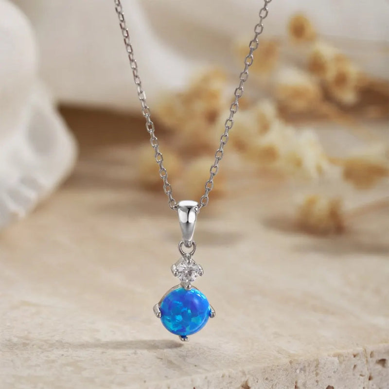 Dreamy Delicate Opal Chain Necklace