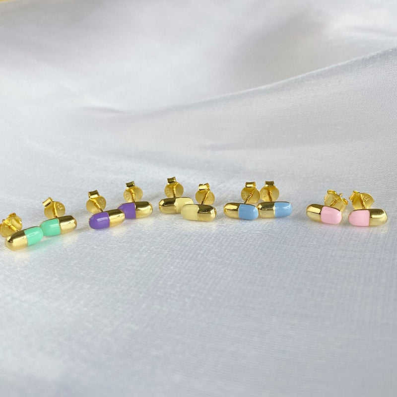 Color Block Capsule Studs

