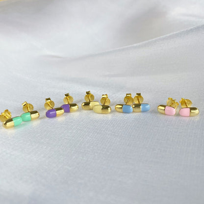 Color Block Capsule Studs

