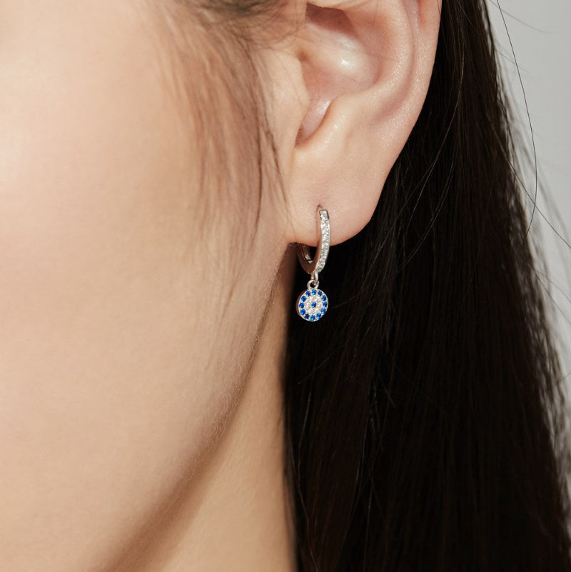 hoop evil eye earrings