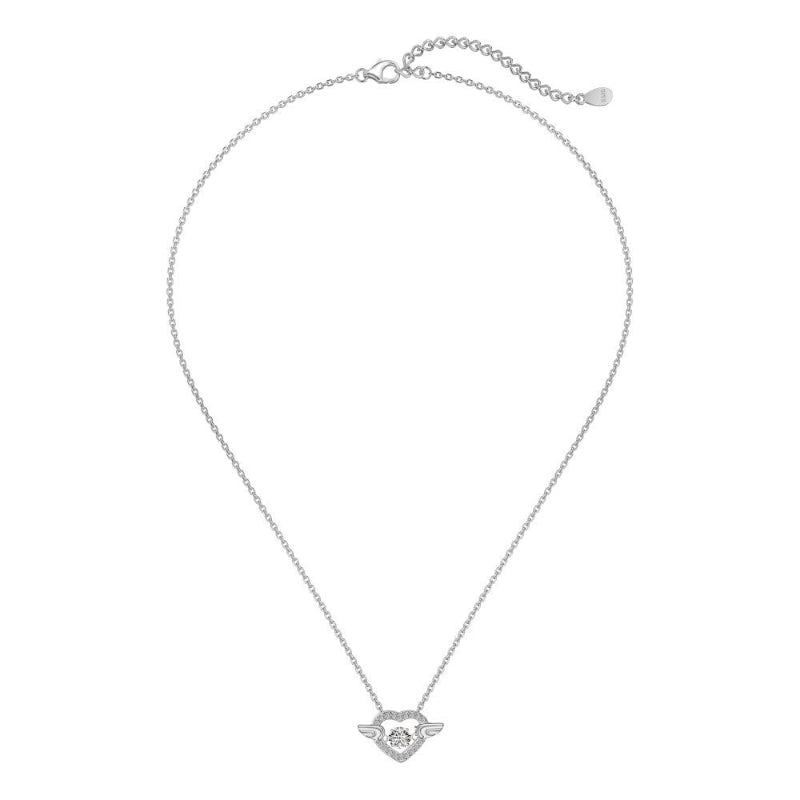 Delicate Pave Wing Heart Pendant

