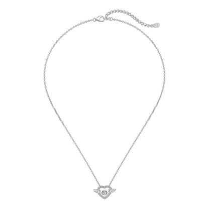 Delicate Pave Wing Heart Pendant

