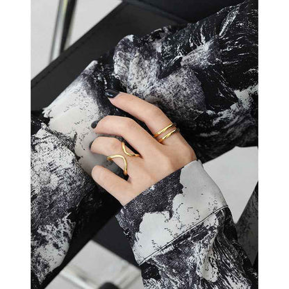 925 sterling silver Double Band Open Ring