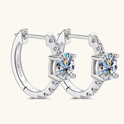 Round Moissanite Hoop Earrings