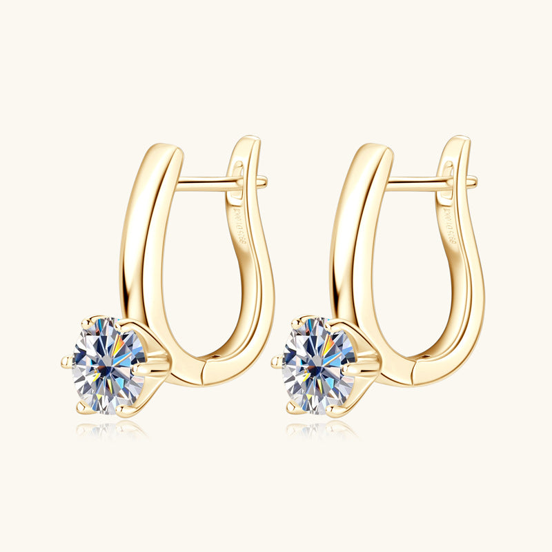 Sleek Solitaire Huggie Earrings

