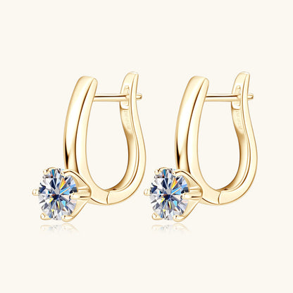 Sleek Solitaire Huggie Earrings


