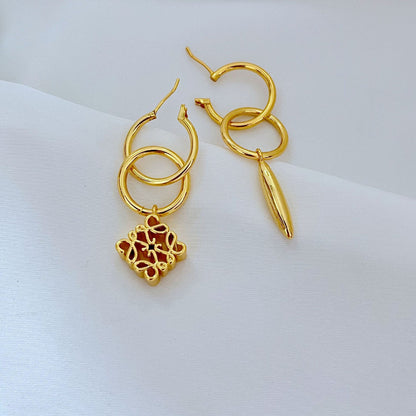 High-End Loewe Gold Asymmetric Earrings

