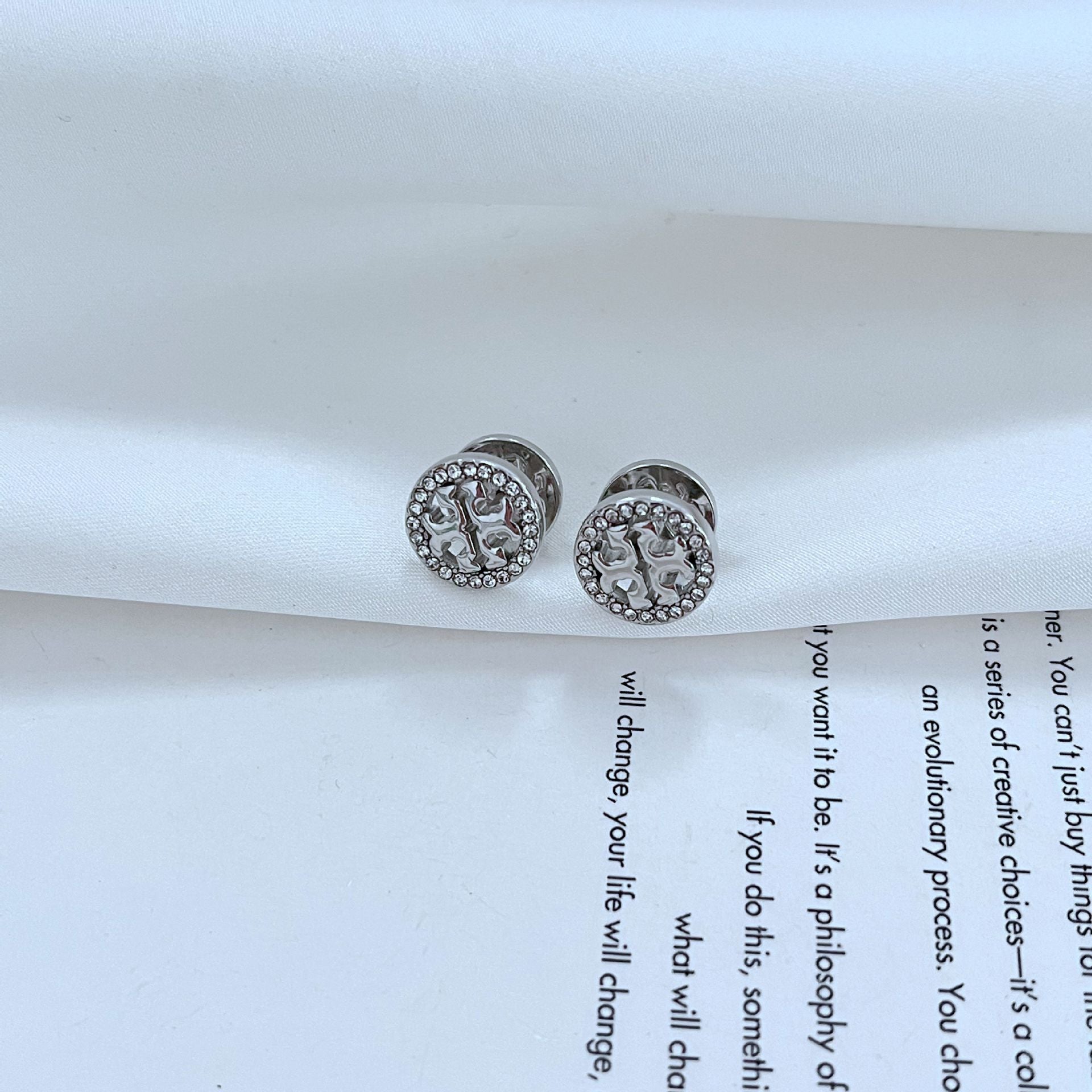 Minimalist Miller Pave Stud Earrings