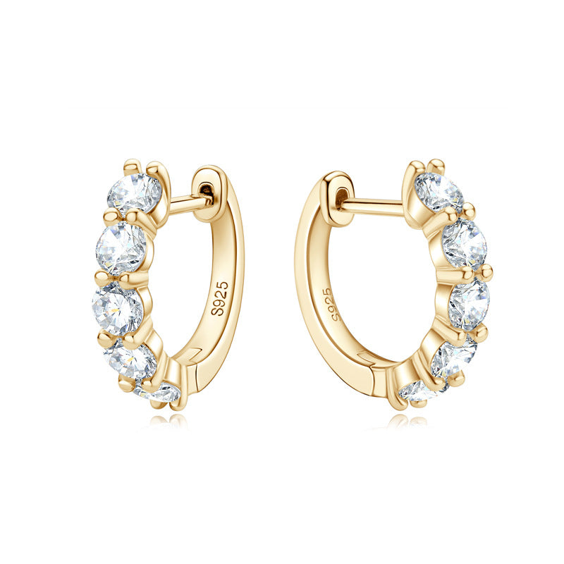 Timeless 925 Sterling Moissanite Half Hoop Earrings

