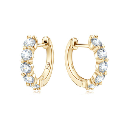 Timeless 925 Sterling Moissanite Half Hoop Earrings

