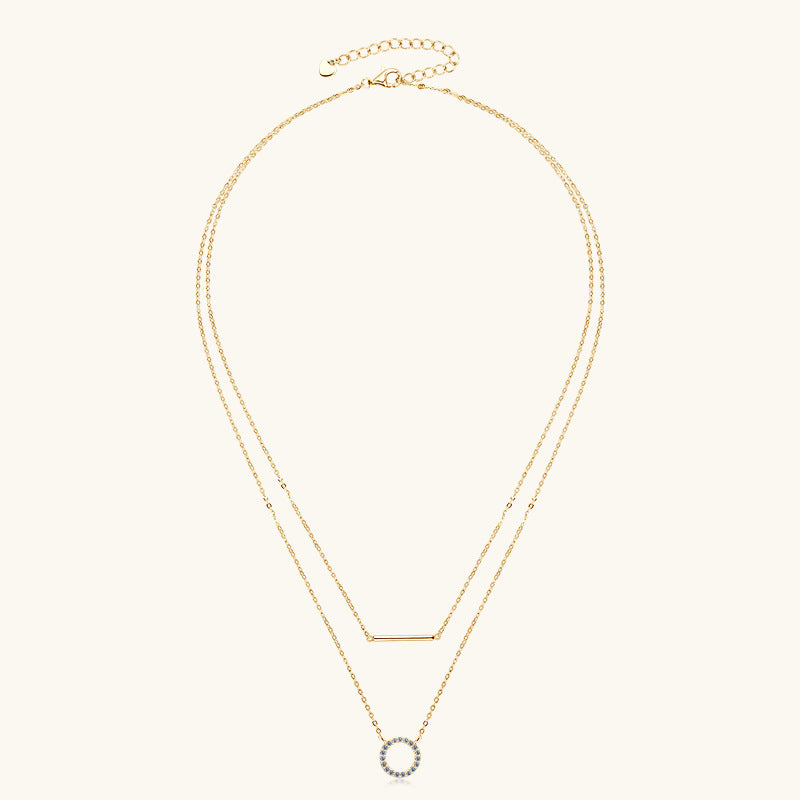 Everyday Wear Gold Plated Moissanite Necklace

