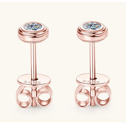 D-VVS1 Moissanite Dainty Gold Studs 
