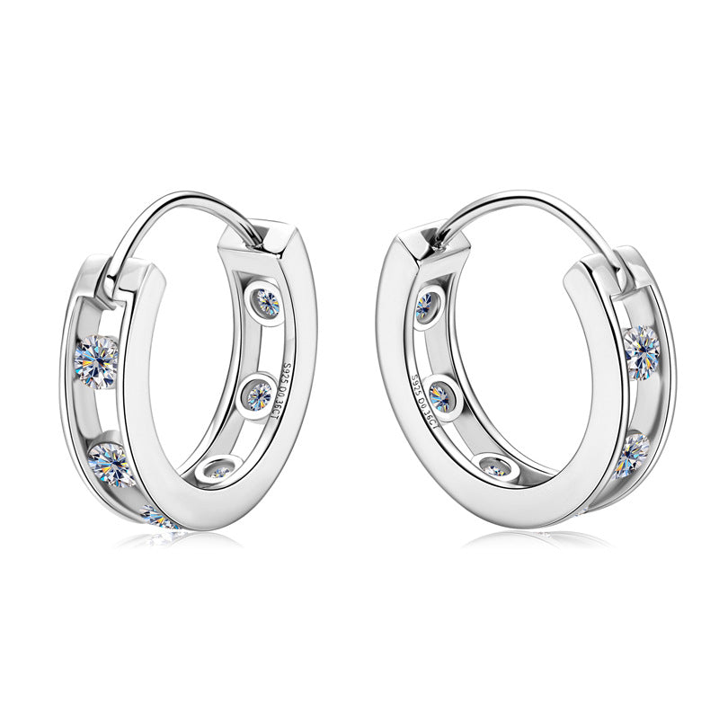 Timeless 925 Silver Moissanite Mini Hoops

