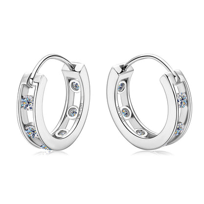 Timeless 925 Silver Moissanite Mini Hoops

